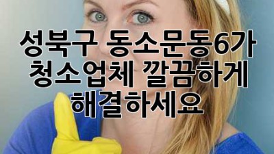 성북구 동소문동6가 청소업체, 깔끔하게 해결하세요!